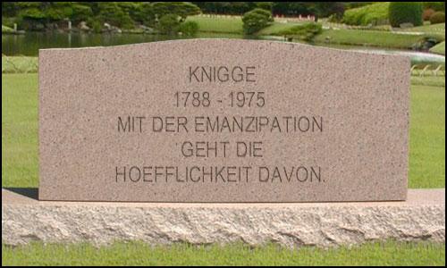 "Knigge" were  the rules of manners in Germany